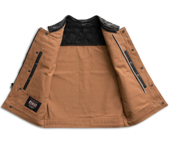 Hunt Club - Motorcycle Leather Canvas Vest