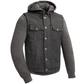 Rook - Men's Motorcycle Denim Vest with Gray Base Hoodie