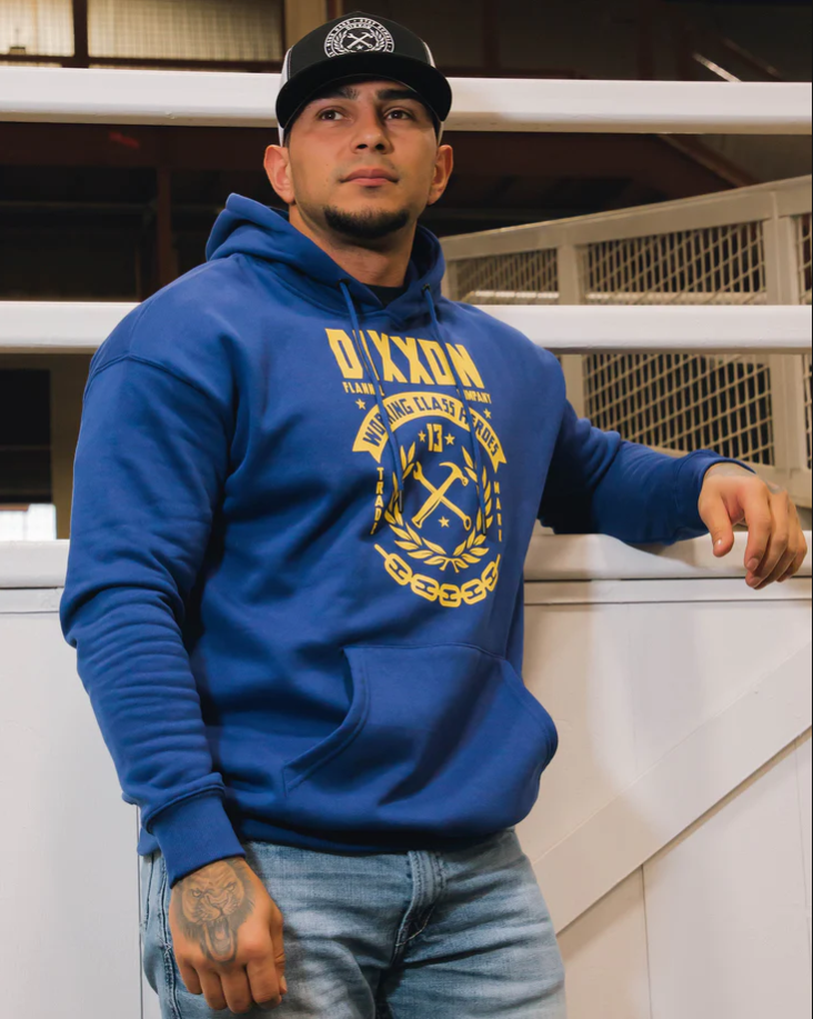 YELLOW WELD HOODIE BLUE - MENS