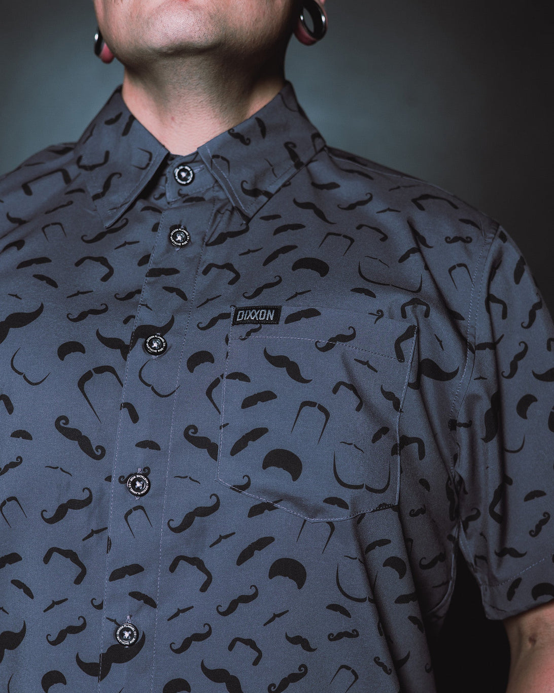 MUSTACHE RIDE SHORT SLEEVE BUTTON UP - MENS