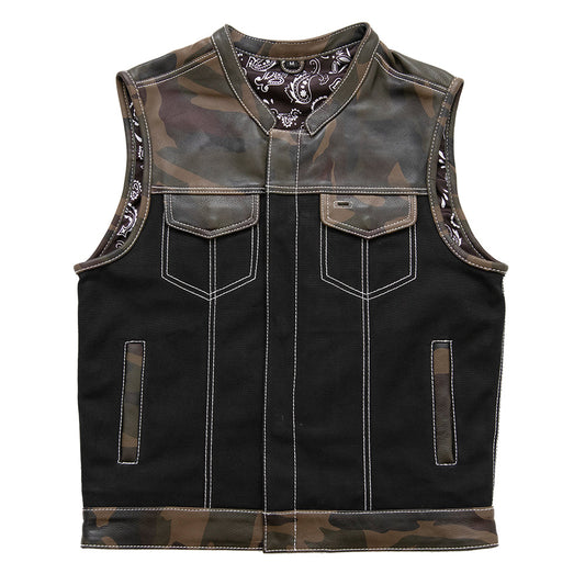 Infantry - Motorcycle Leather Canvas Vest