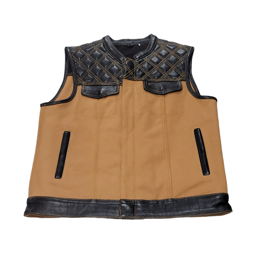 Hunt Club - Motorcycle Leather Canvas Vest